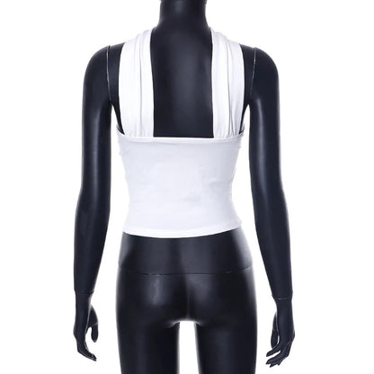 2025 chic white sexy strapless crop top elegant slim fit summer vest tube top crop top solid color