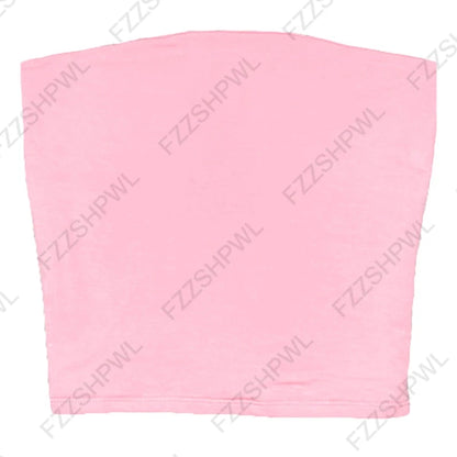 Solid Color Street Casual Versatile Women's Sleeveless Tube Top Tank Vest Retro Y2K Emo Girl Hip Hop Rock Slim Fit Sexy Crop Top