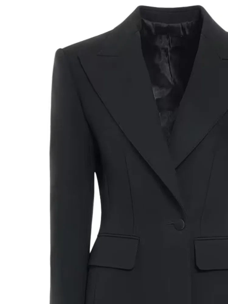 TLXT Women's 2025 Spring And Autumn New Style Temperament Slim Fit Ladies Skirt Style One Button Mid Length Suit Coat XK1045