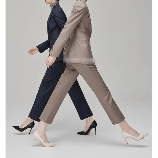 Women's Fashionable Three-Color Woolen Suit Set One Button Design Polyester Fiber Skirt Ensemble Autumn Collection