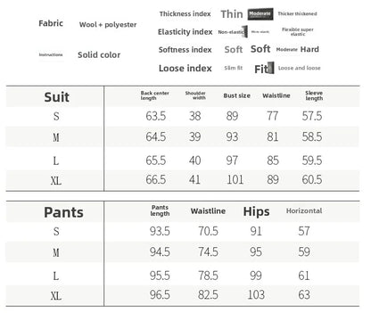 Women's Fashionable Three-Color Woolen Suit Set One Button Design Polyester Fiber Skirt Ensemble Autumn Collection