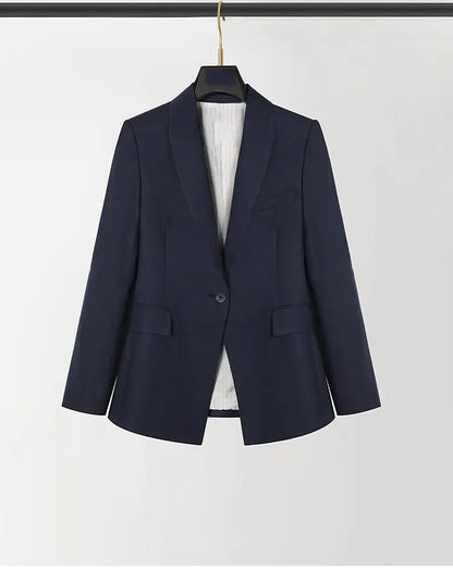 Women's Fashionable Three-Color Woolen Suit Set One Button Design Polyester Fiber Skirt Ensemble Autumn Collection