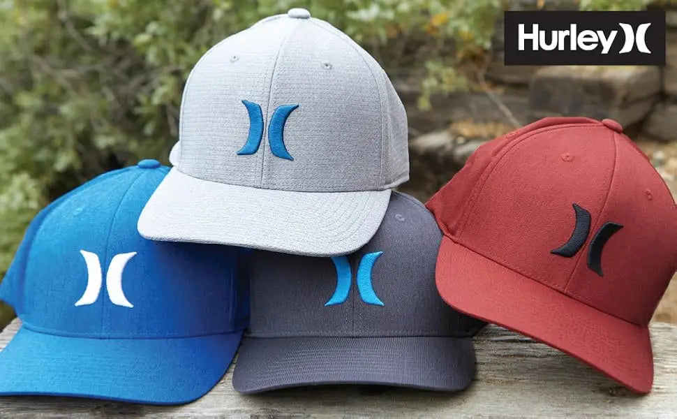H-Hurley Mens Baseball Cap - Flexfit Fitted Baseball Caps for Men