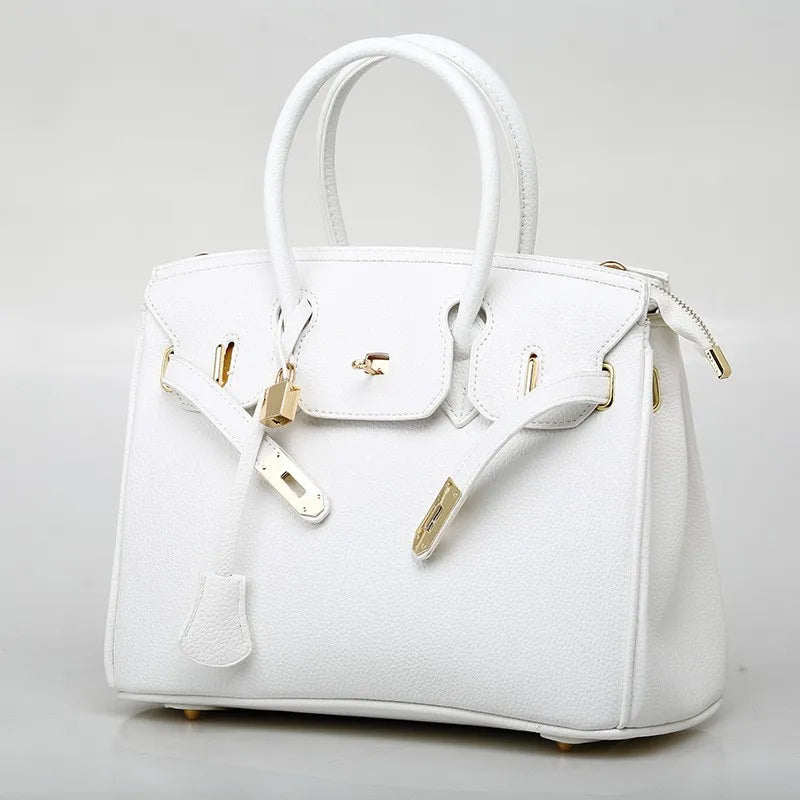 2025 new women's bag European and American fashion lychee pattern platinum bag oblique span shoulder women's handbag