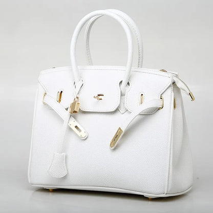 2025 new women's bag European and American fashion lychee pattern platinum bag oblique span shoulder women's handbag