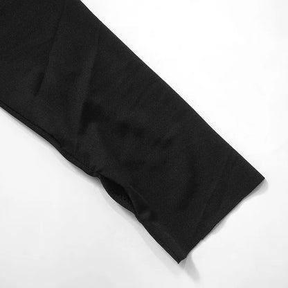 Ele Sexy Hollow out Long Sve Women's Dr Faionable  Design High Waist Slim Fit Midi Dr Cross-Border