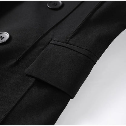 Elegant Blazer Pants Set Women Solid V-neck Long Sleeve Button Coat Wide Leg Trousers 2026 Spring Fashion Office Lady Outfits