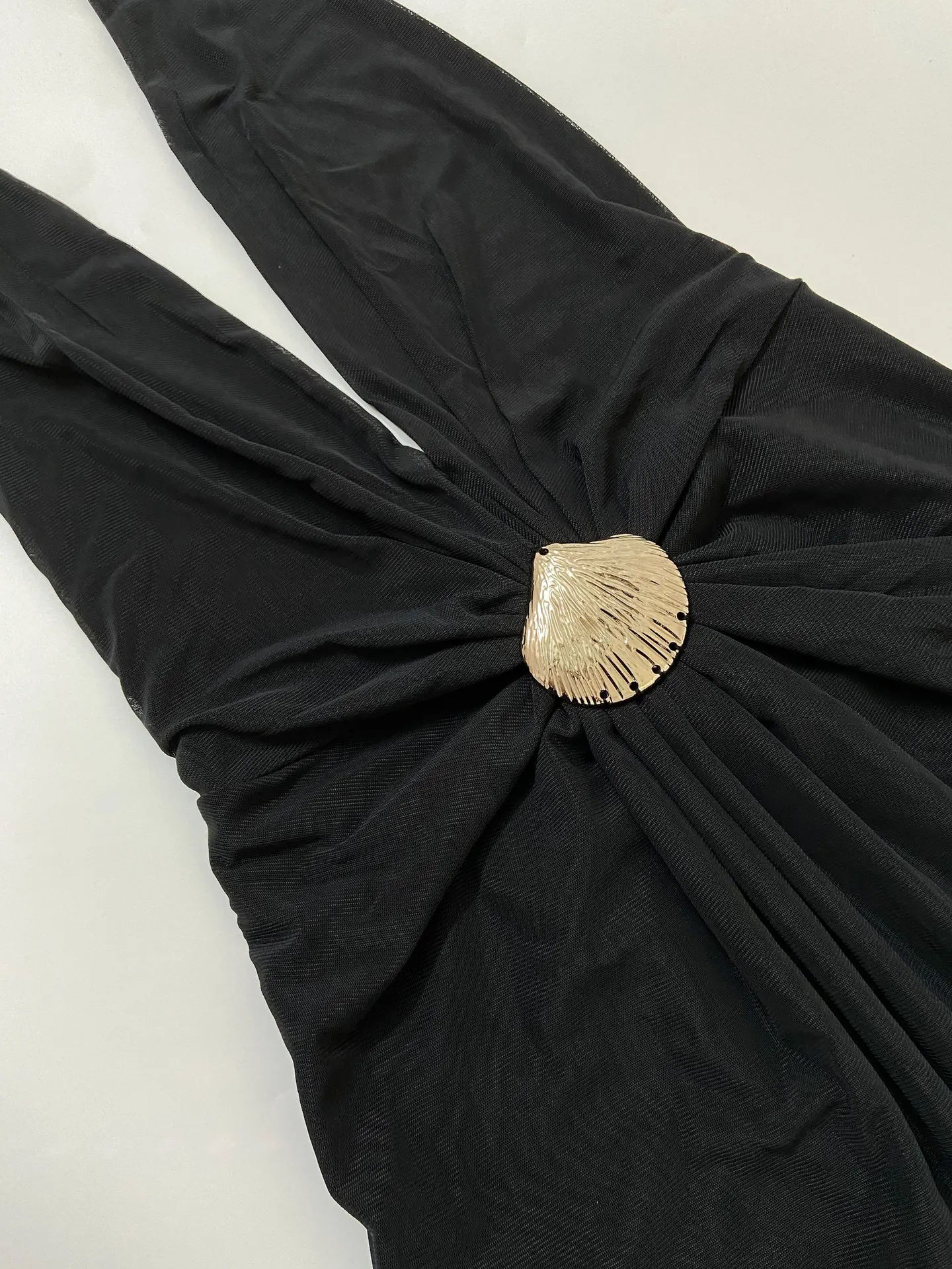 Sexy Deep V Backless Patchwork Long Dress Women's G25D253-2025 Cross-Border New Style Polyester Spandex High Waist Sleeveless