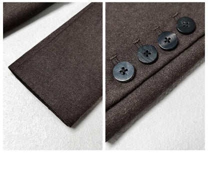 Pure Color 2025 New Style Woolen Suiting Set Quiet S Fashionable Commute Long Sleeve Women's Casual Suiting Ensemble