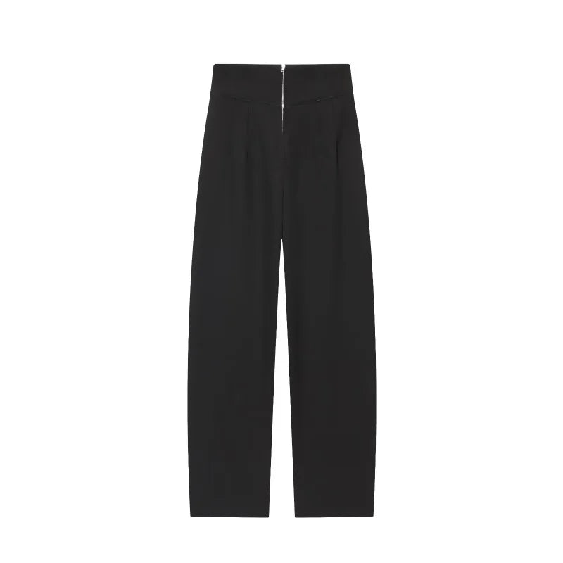 ETJ 2025 women's new fashion design three-dimensional cut high collar slim suit jacket & matching casual trousers