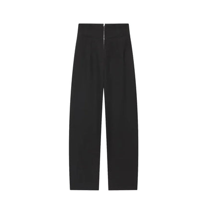 ETJ 2025 women's new fashion design three-dimensional cut high collar slim suit jacket & matching casual trousers