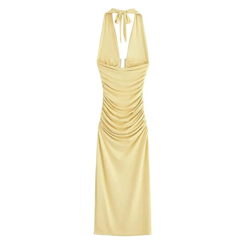 Ele Long Nylon Svel Ne Hanging Dr Women's Faion Autumn New Arrival G2025 Casual Polyester Fabric Gown