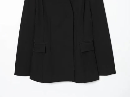 ETJ 2025 women's new fashion design three-dimensional cut high collar slim suit jacket & matching casual trousers