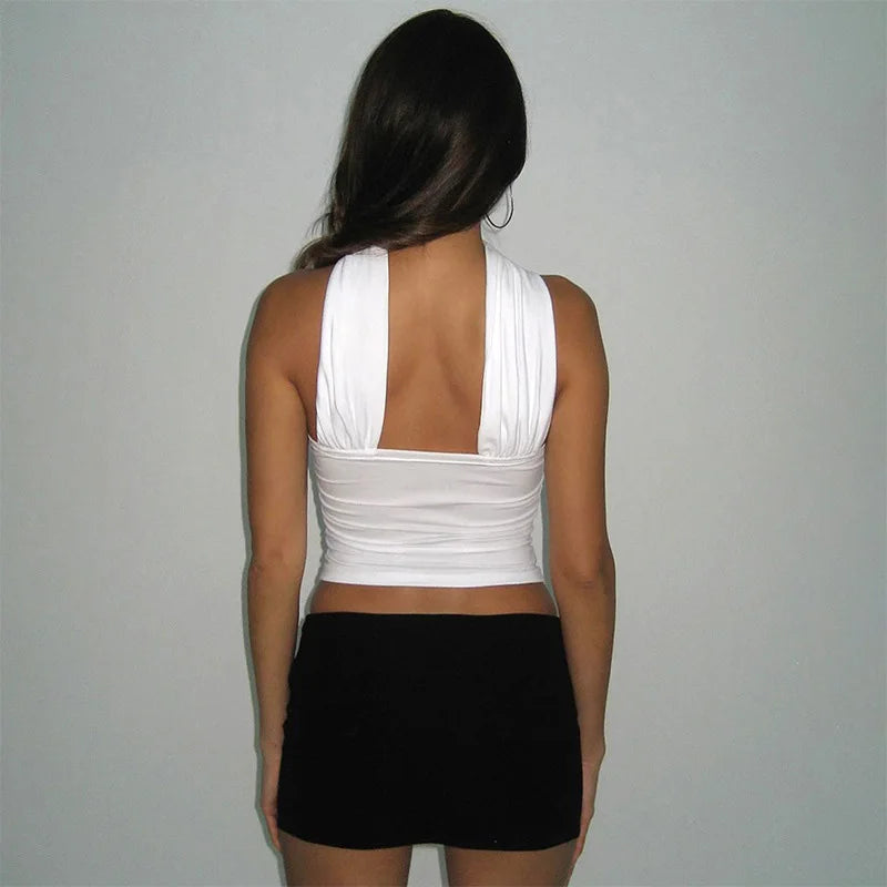 2025 chic white sexy strapless crop top elegant slim fit summer vest tube top crop top solid color