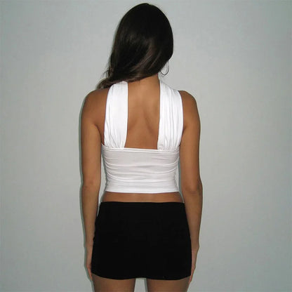 2025 chic white sexy strapless crop top elegant slim fit summer vest tube top crop top solid color