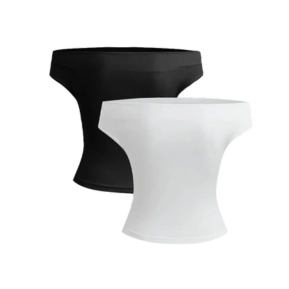 2 Piece Set Pleated Asymmetric Crop Top Woman T-shirts Strapless Top Female Sleeveless Sexy Tops Womens Cloth Fashion Streetwear