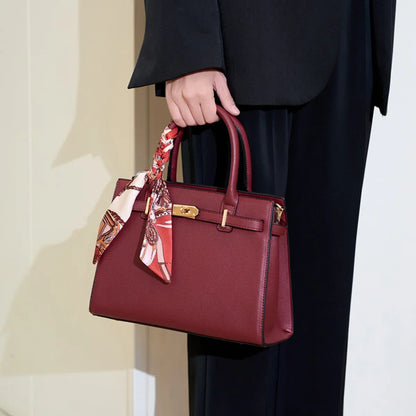 JIOMAY Women's PU Leather Solid Color Square Handbag Red Wedding Bag Lightweight Large Capacity Multi Layer Crossbody Bag