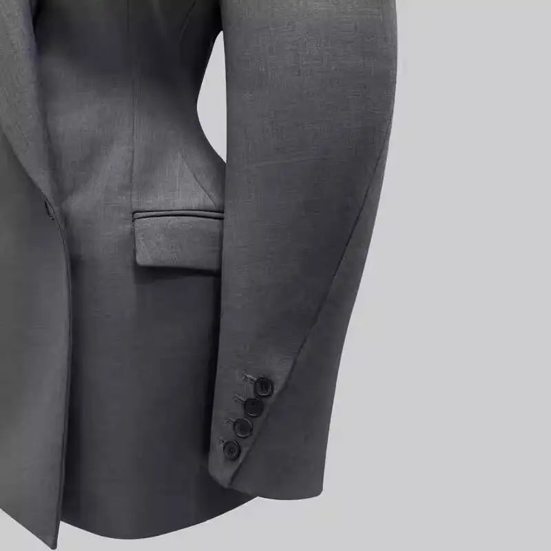 VTKW 2025 Spring Women's Single Button Long Sleeve Office Formal Jacket Career Chic Ladies Fashion Solid Color Casual for Women