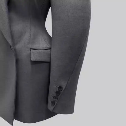 VTKW 2025 Spring Women's Single Button Long Sleeve Office Formal Jacket Career Chic Ladies Fashion Solid Color Casual for Women