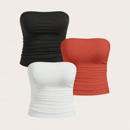 3PCS/set Sexy Top Femme Plus Size Female Underwear Lady Women Summer Top Lingerie Bandeau Tops Women's Tube Corset Hot Intimates