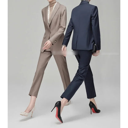 Women's Fashionable Three-Color Woolen Suit Set One Button Design Polyester Fiber Skirt Ensemble Autumn Collection