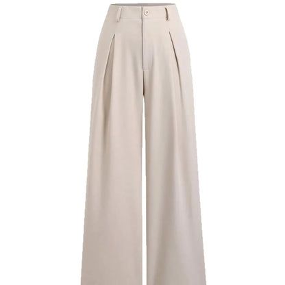 Slim Wide Leg Pants Draped Straight Cut Women's Versatile Summer Casual Suit Trousers High Waist Narrow Version Drapey