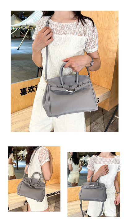 Luxury Line Women Tote Bag Vintage Leather Crossbody Bag High End Shoulder Handbag Premium Edition