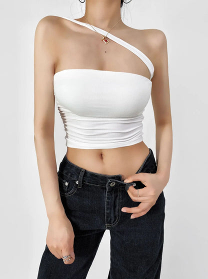 American Style 2025 Summer Multi-Wear Strapless Crop Top Women's Elastic Slim Fit Sexy Inner Short Wrap Chest Vest
