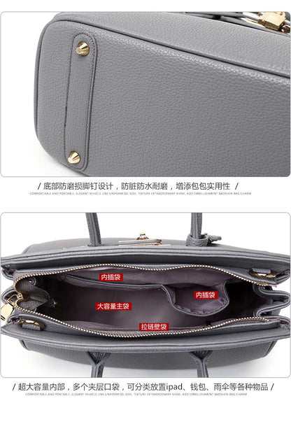 2025 new women's bag European and American fashion lychee pattern platinum bag oblique span shoulder women's handbag