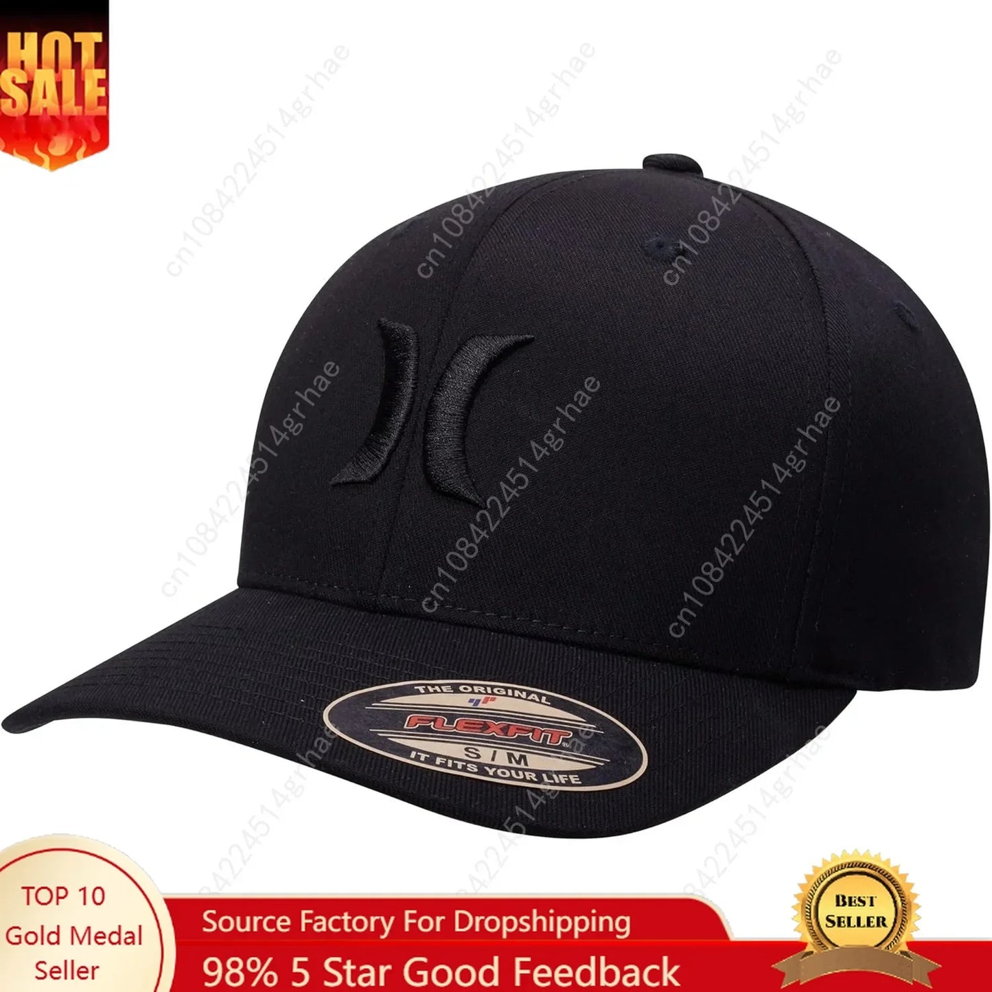 H-Hurley Mens Baseball Cap - Flexfit Fitted Baseball Caps for Men