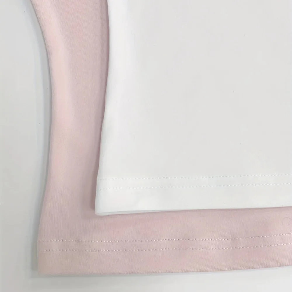 2 Piece Set Pleated Asymmetric Crop Top Woman T-shirts Strapless Top Female Sleeveless Sexy Tops Womens Cloth Fashion Streetwear