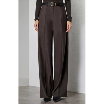 Pure Color 2025 New Style Woolen Suiting Set Quiet S Fashionable Commute Long Sleeve Women's Casual Suiting Ensemble