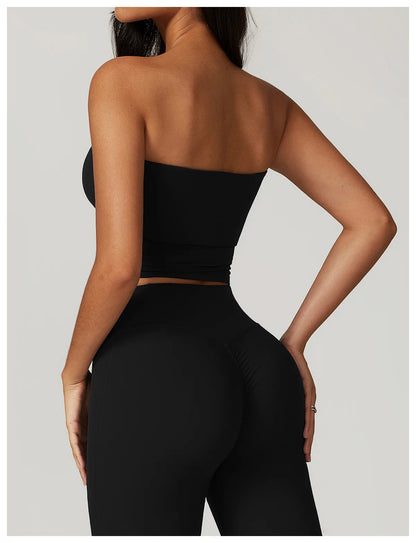 Strapless Yoga Vest for Women Sexy Beautiful Back Sports Bra for Women's Underwear Gym Shock-absorbing Quick Drying Fitness Top