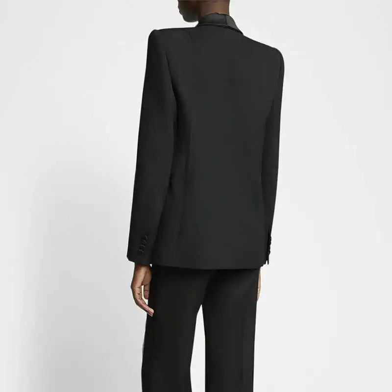 DEAT Fashion Blazer Women's Shawl Collar Solid Color Long Sleeves Single Button Suit Jackets New Tide 7AB8499