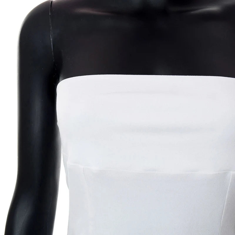 y2k Strapless Corset Tops Summer White Off Shoulder Tanks Women Sleeveless Tube Top Sexy Skinny Fit Bustier Clothes
