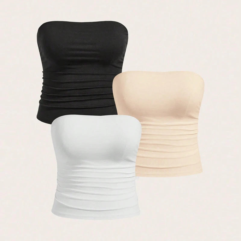 3PCS/set Sexy Top Femme Plus Size Female Underwear Lady Women Summer Top Lingerie Bandeau Tops Women's Tube Corset Hot Intimates