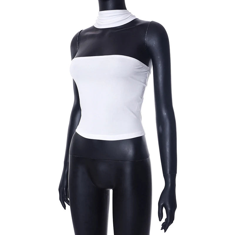 2025 chic white sexy strapless crop top elegant slim fit summer vest tube top crop top solid color