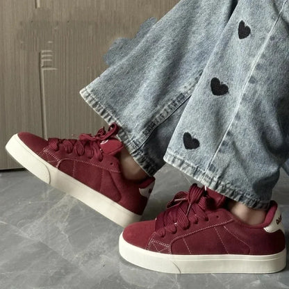 Fashion Women Casual Shoes Low Cut Lace-Up Leisure Sneakers Outdoor Comfortable Non-Slip Female Flats Trainers zapatos de mujer