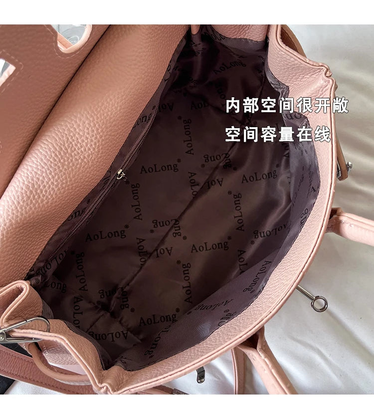 Luxury Line Women Tote Bag Vintage Leather Crossbody Bag High End Shoulder Handbag Premium Edition
