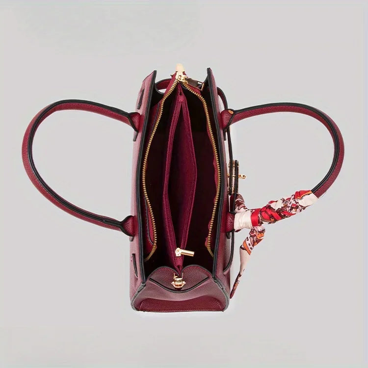 JIOMAY Women's PU Leather Solid Color Square Handbag Red Wedding Bag Lightweight Large Capacity Multi Layer Crossbody Bag