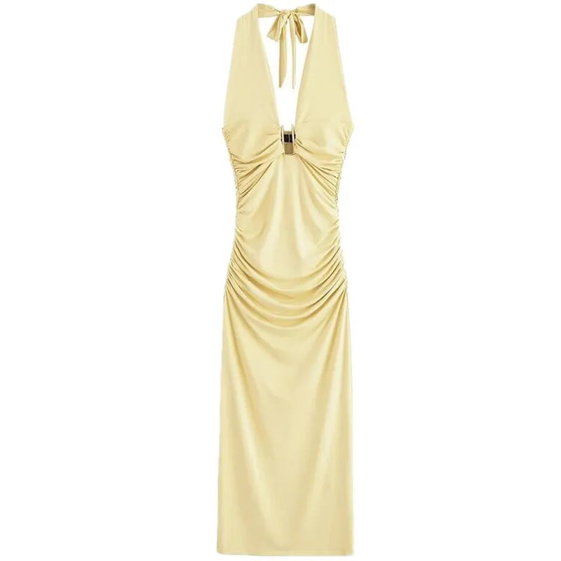 Ele Long Nylon Svel Ne Hanging Dr Women's Faion Autumn New Arrival G2025 Casual Polyester Fabric Gown