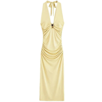 Ele Long Nylon Svel Ne Hanging Dr Women's Faion Autumn New Arrival G2025 Casual Polyester Fabric Gown