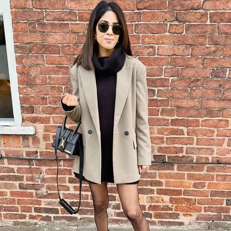 MUJER 2025 Women's Blazers New Office Casual Blazer Woman Straight Outerwears Fashion Women's Tailoring Blazers for Women Coats