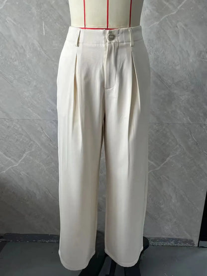 Slim Wide Leg Pants Draped Straight Cut Women's Versatile Summer Casual Suit Trousers High Waist Narrow Version Drapey