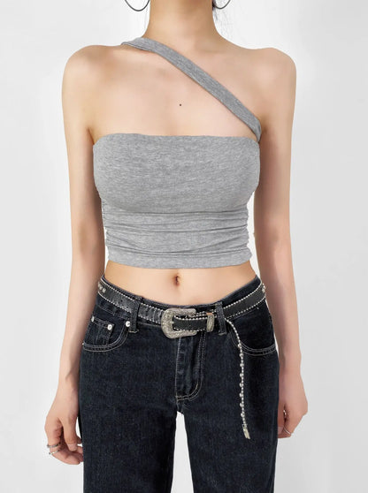 American Style 2025 Summer Multi-Wear Strapless Crop Top Women's Elastic Slim Fit Sexy Inner Short Wrap Chest Vest