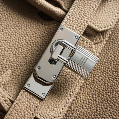 Women's Genuine Leather Fashion Handbag Top Handle Pure Color Casual Tote for Ladies Functional Commuting Shoulder Bags