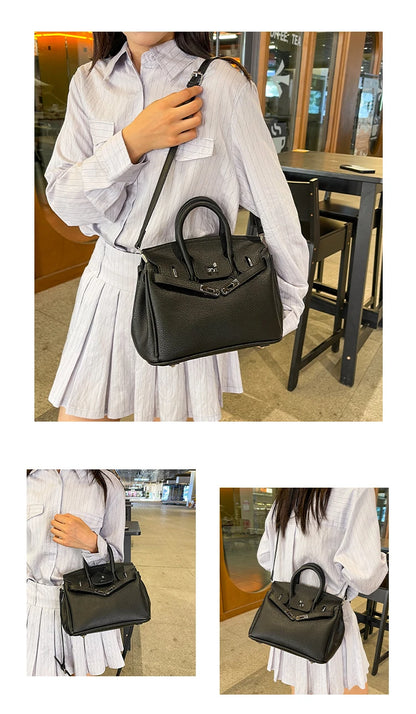 Luxury Line Women Tote Bag Vintage Leather Crossbody Bag High End Shoulder Handbag Premium Edition