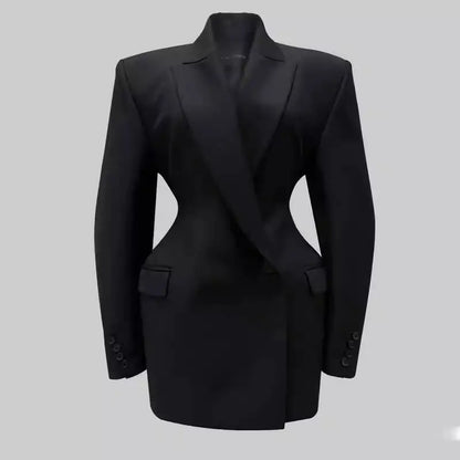 VTKW 2025 Spring Women's Single Button Long Sleeve Office Formal Jacket Career Chic Ladies Fashion Solid Color Casual for Women