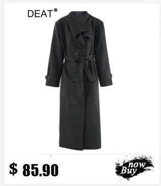 DEAT Fashion Blazer Women's Shawl Collar Solid Color Long Sleeves Single Button Suit Jackets New Tide 7AB8499