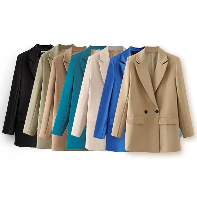 MUJER 2025 Women's Blazers New Office Casual Blazer Woman Straight Outerwears Fashion Women's Tailoring Blazers for Women Coats